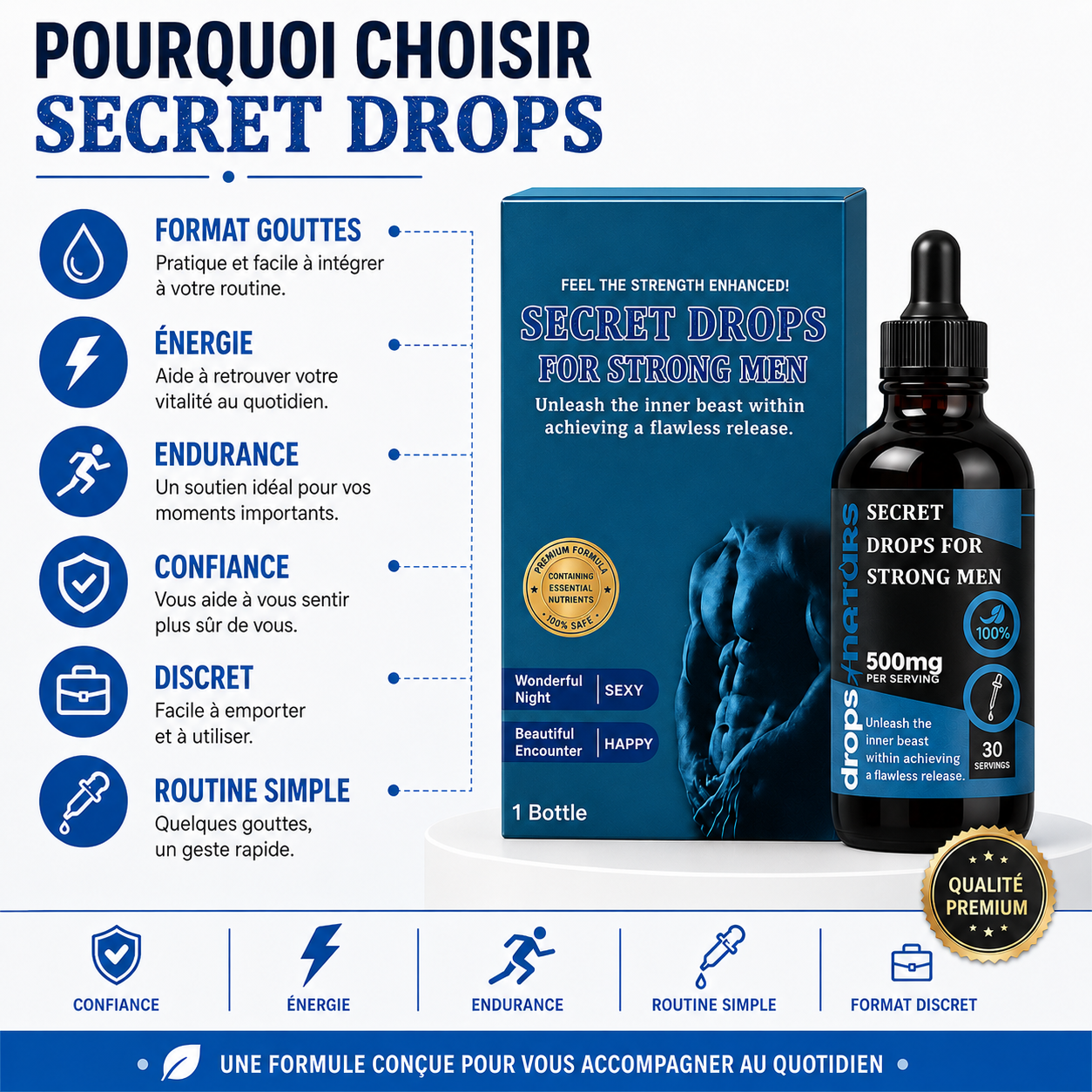 Gouttes Secrètes pour l'Amélioration de la Vitalité Masculine