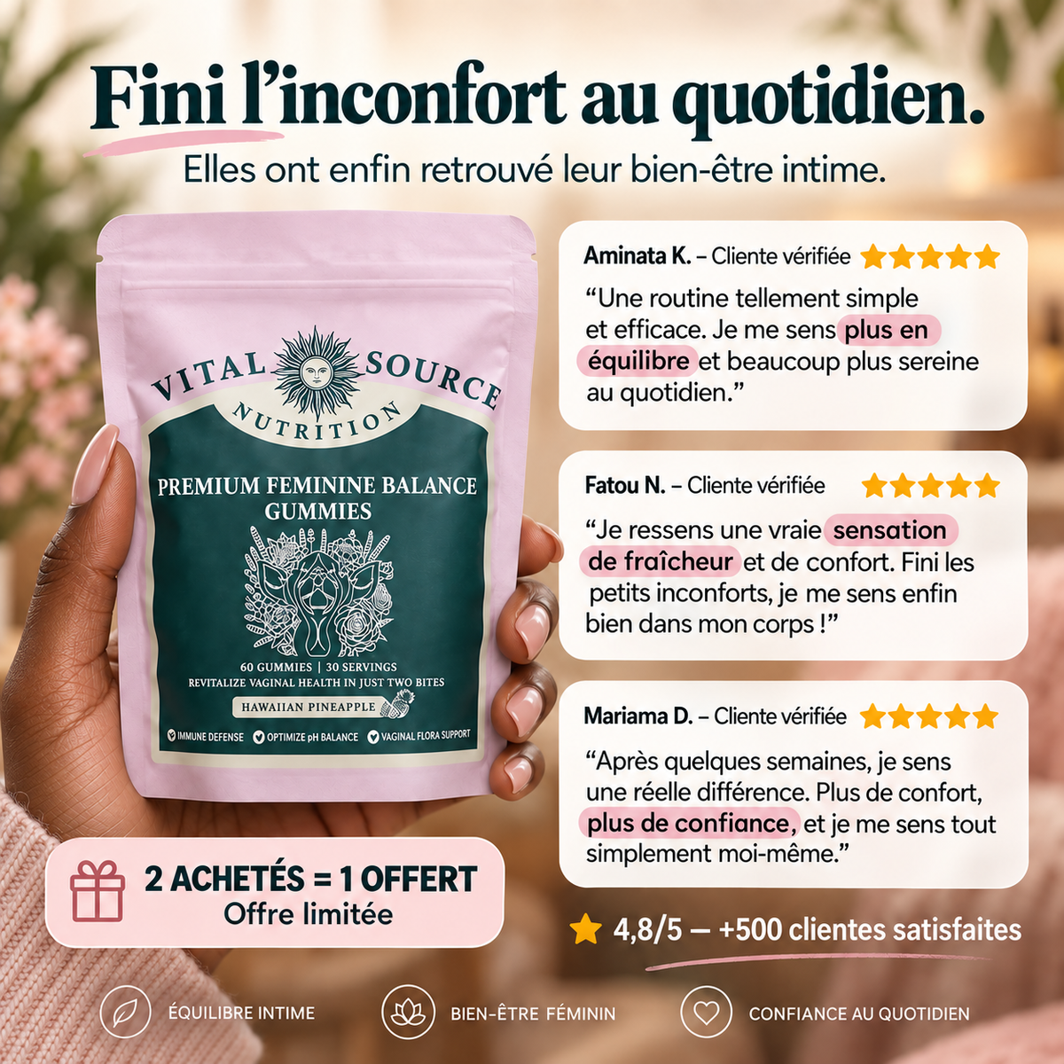 🌸 FEMININE INTIMATE GUMMIES (Votre allié bien-être intime au quotidien.)