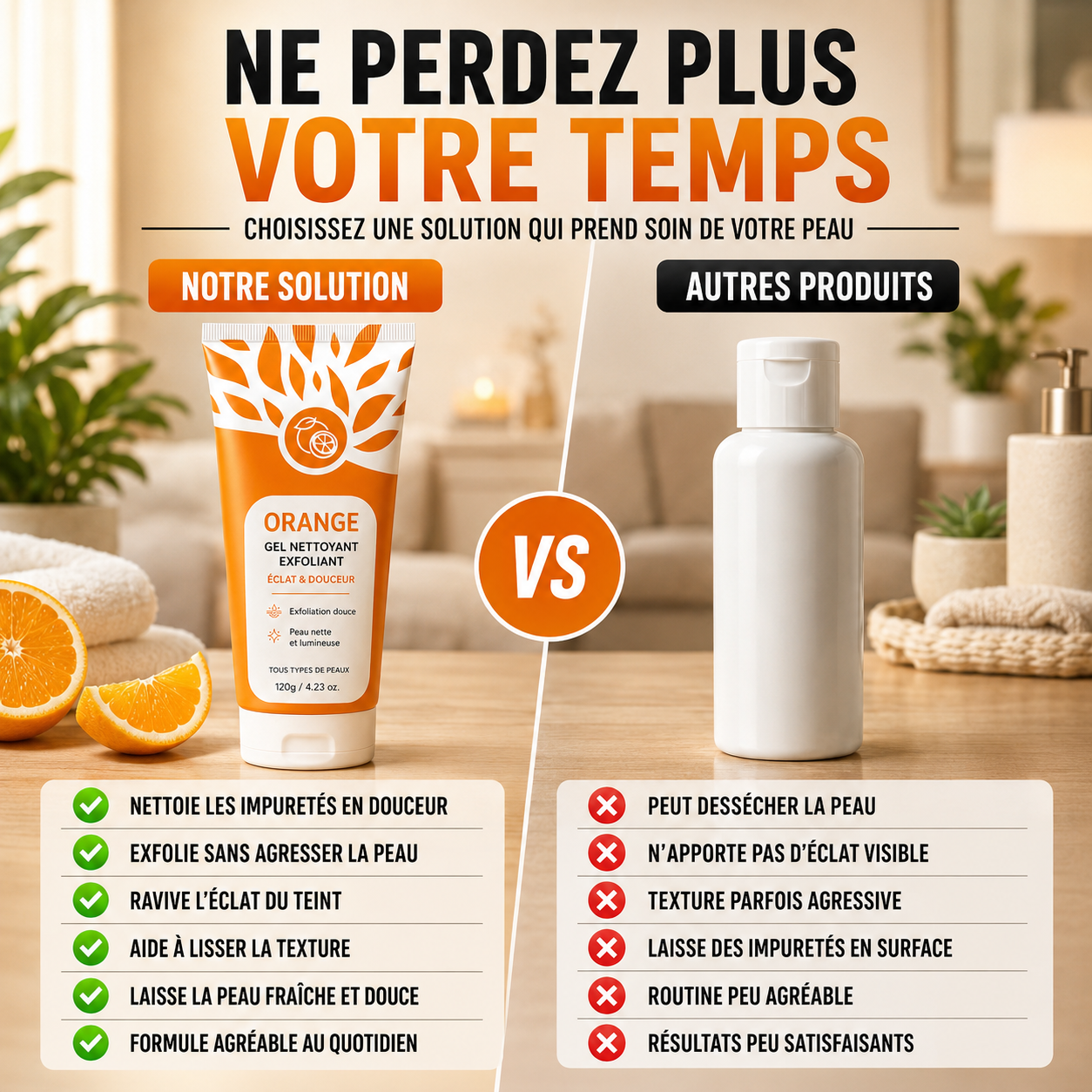 Gel exfoliant à l’orange