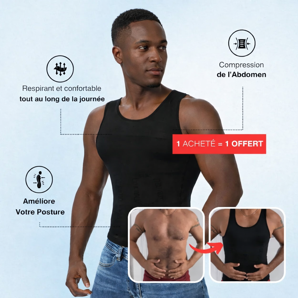 Débardeur Sculptant Homme: 1 Acheté = 1 Offert