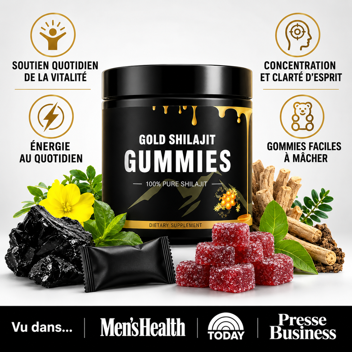 Gummies naturels au shilajit